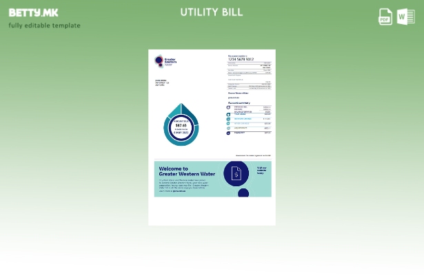 Модерен стил, шаблон за збор за сметки за комунални услуги на Австралија Greater